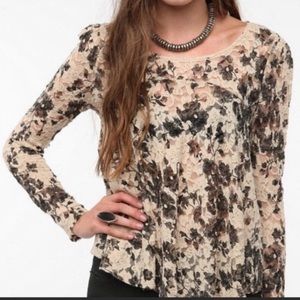 Urban Outfitters Pins & Needles Floral Lace Top